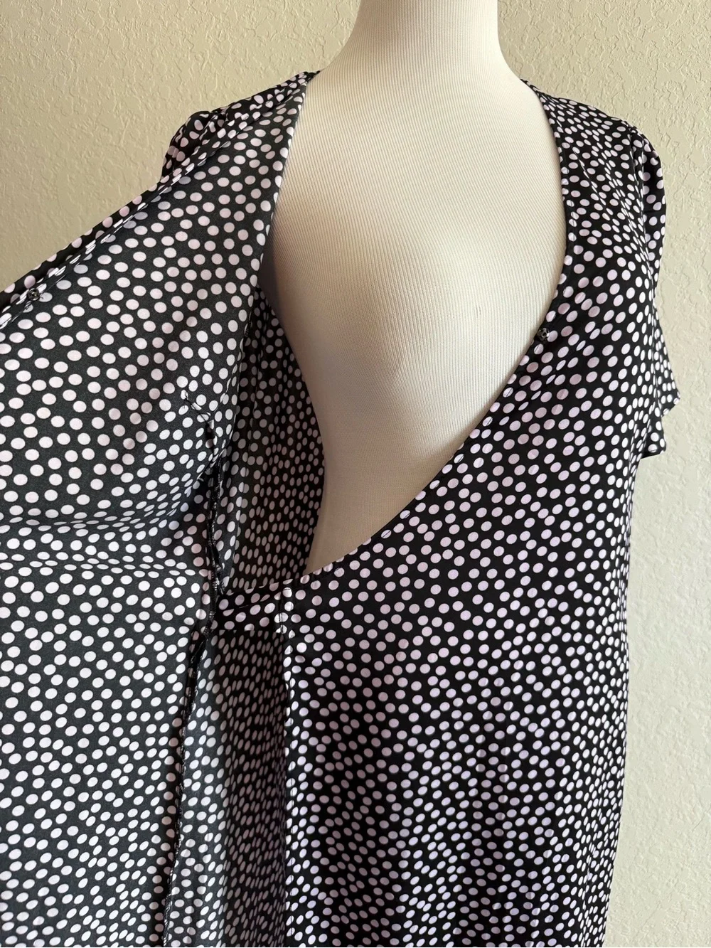 Who What Wear Polka Dot Wrap Midi Dress